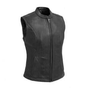 NEW FIRST MFG CO. women's nina motorcycle leather vest in black
